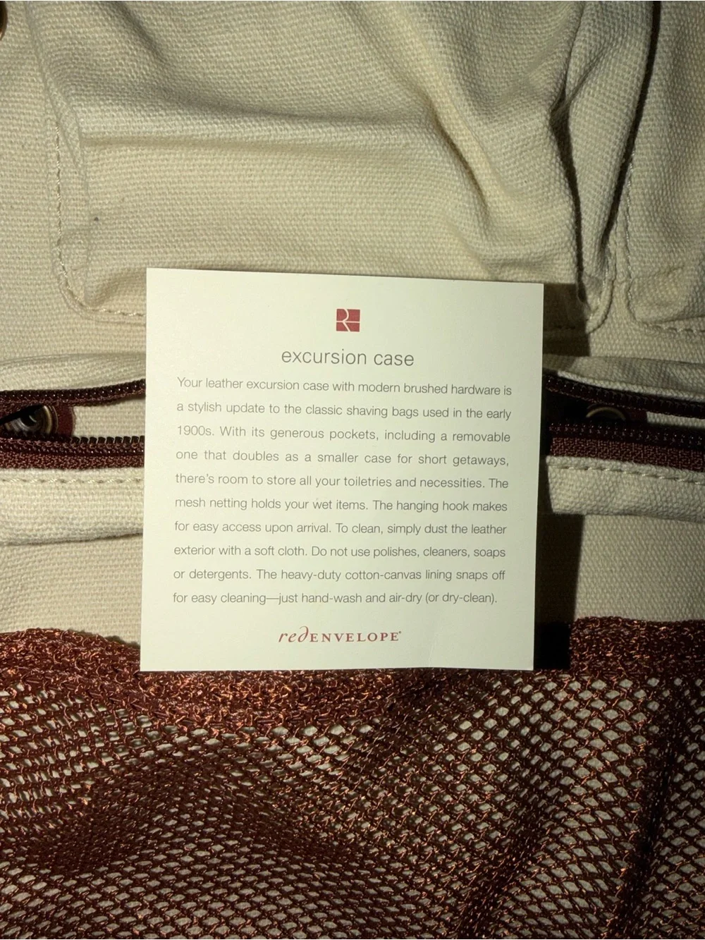 Red Envelope Leather Excursion Travel Case
